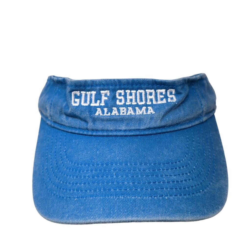 Gulf Shores Alabama Strapback Sun Visor Hat Blue One Size Adjustable Kaufman